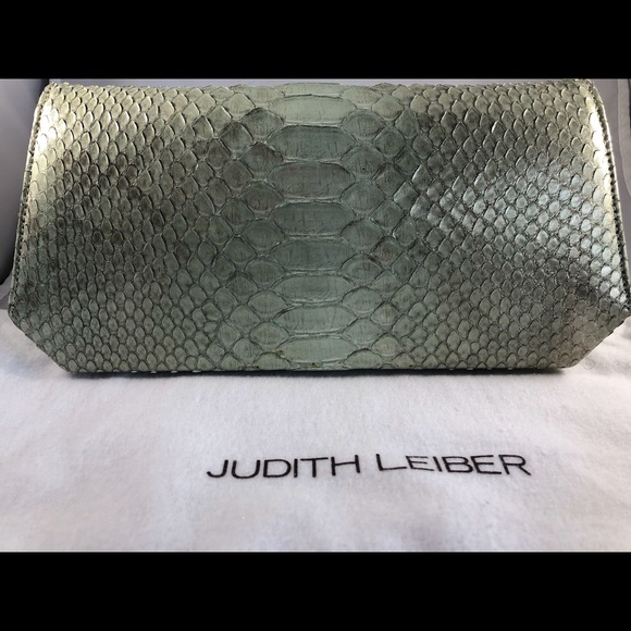 Judith Leiber Luiza Python Mother of Pearl Clutch - Picture 2 of 8